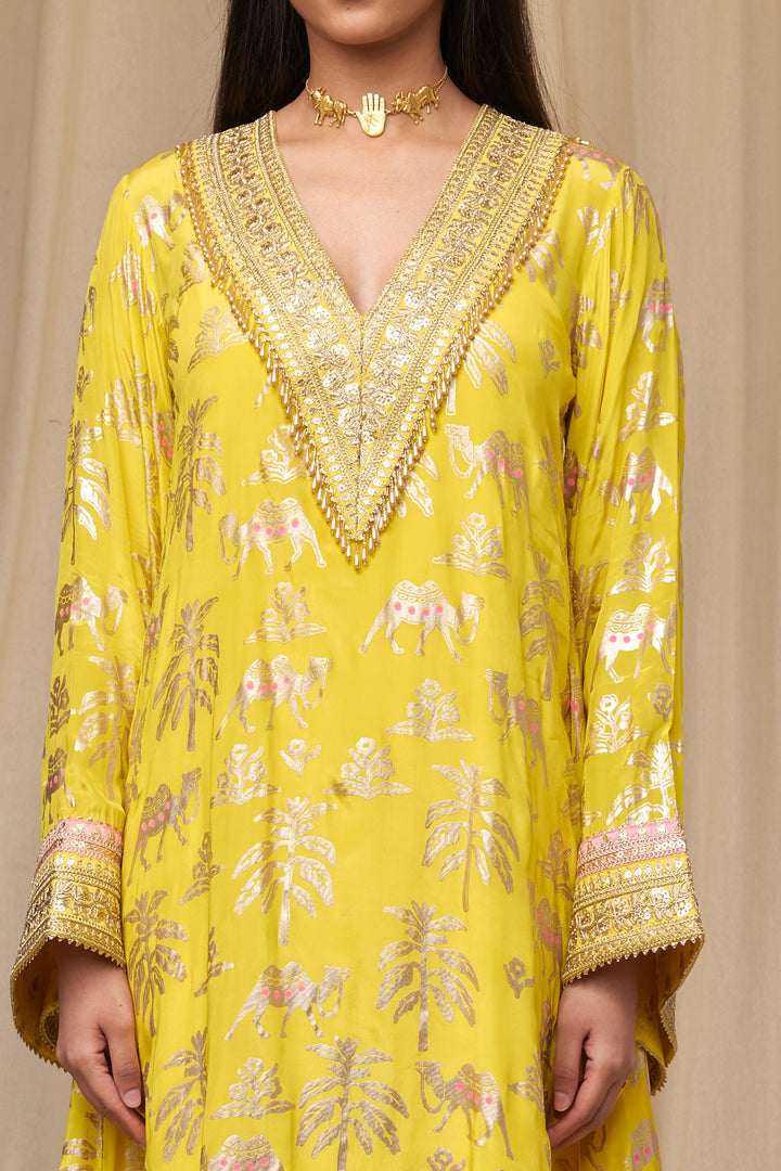 Lemon Yellow Oasis Kaftan