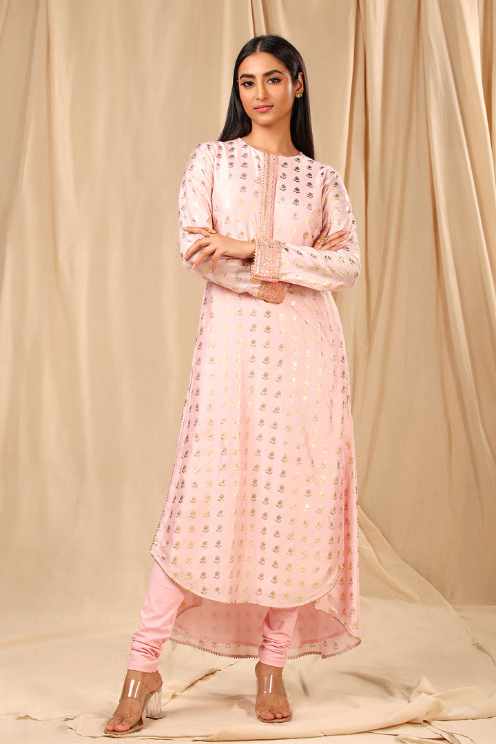 Baby Pink Wallflower High Low Kurta