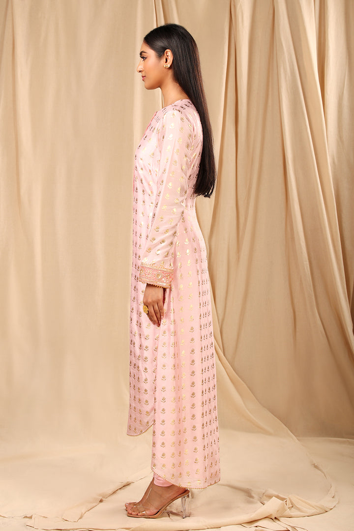 Baby Pink Wallflower High Low Kurta