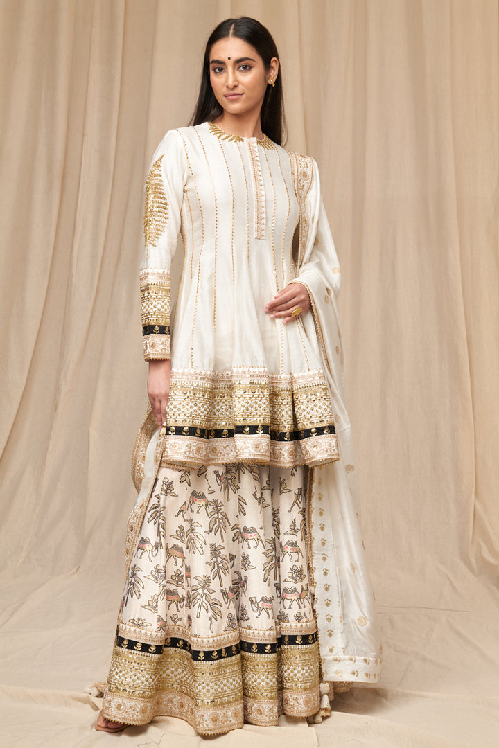 Ivory Oasis Sharara Set