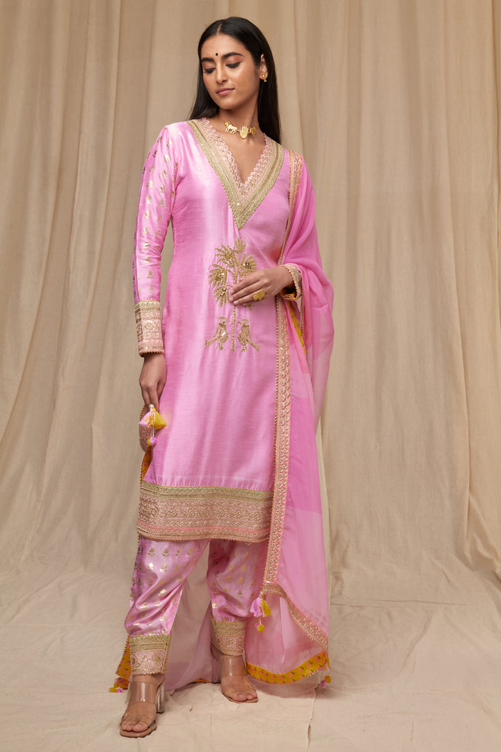 Pink Wallflower Salwar Set