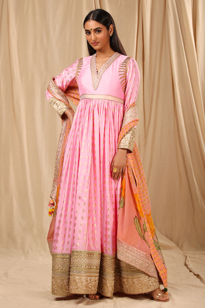 Pink Wallflower Anarkali Set