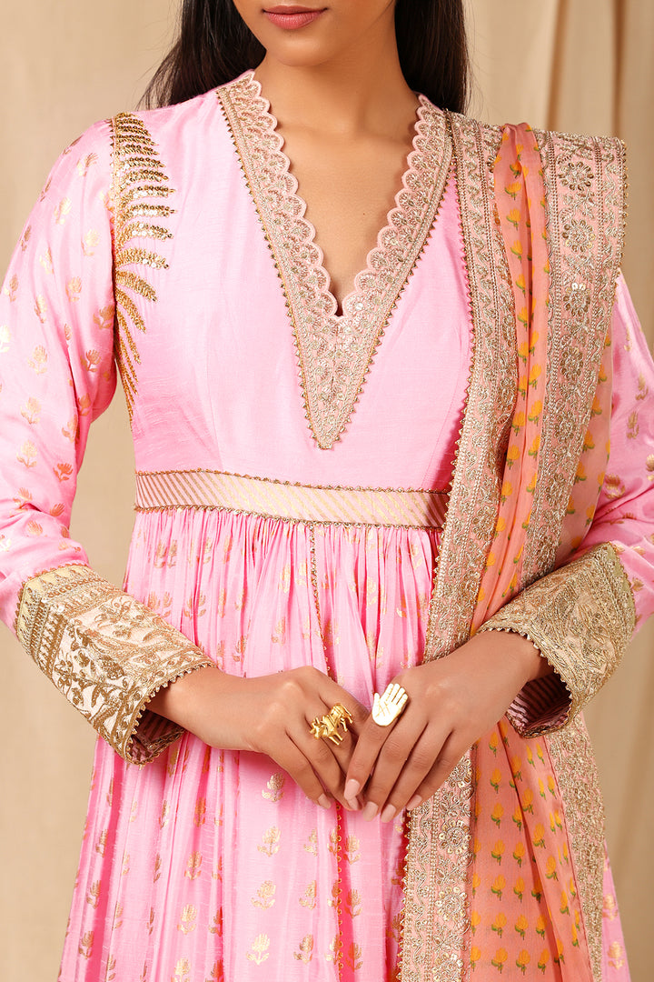 Pink Wallflower Anarkali Set
