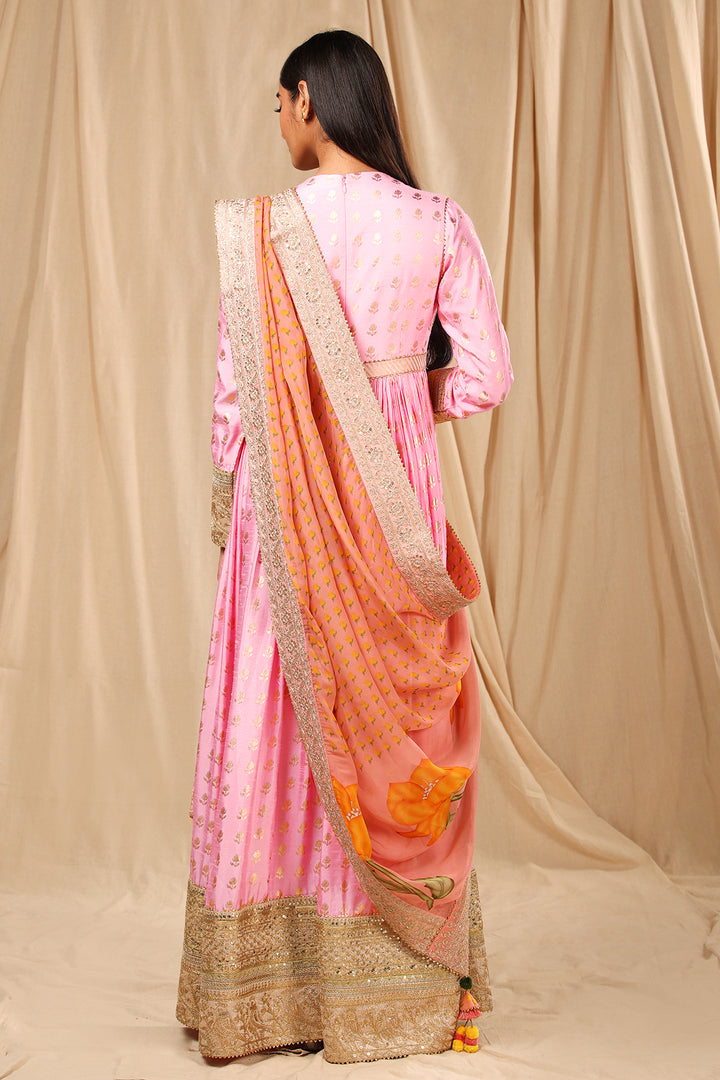 Pink Wallflower Anarkali Set