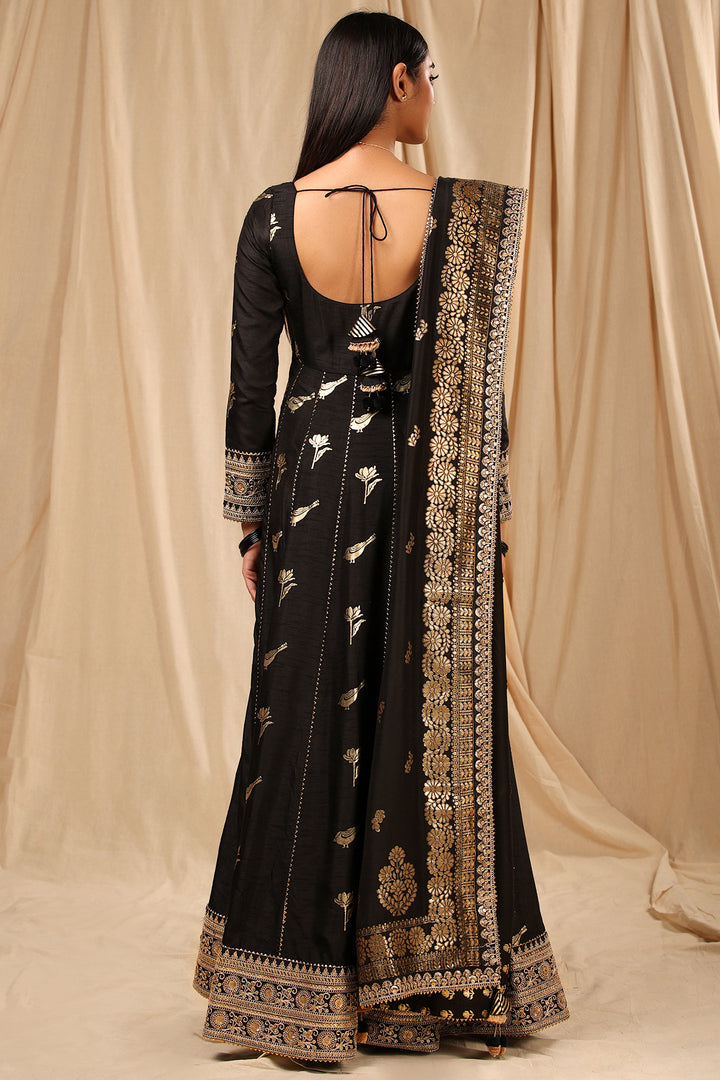 Black Vintage Fiona Anarkali Set