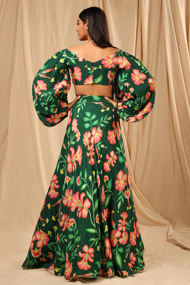 Bottle Green Queen of the Night Lehenga Set