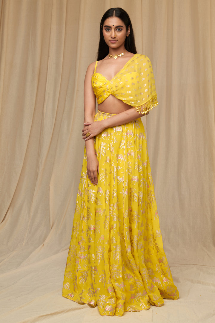 Lemon Yellow Oasis Lehenga Set