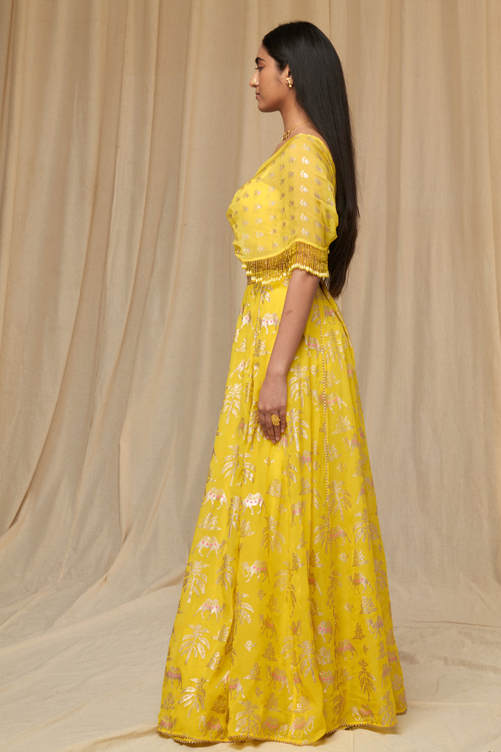 Lemon Yellow Oasis Lehenga Set