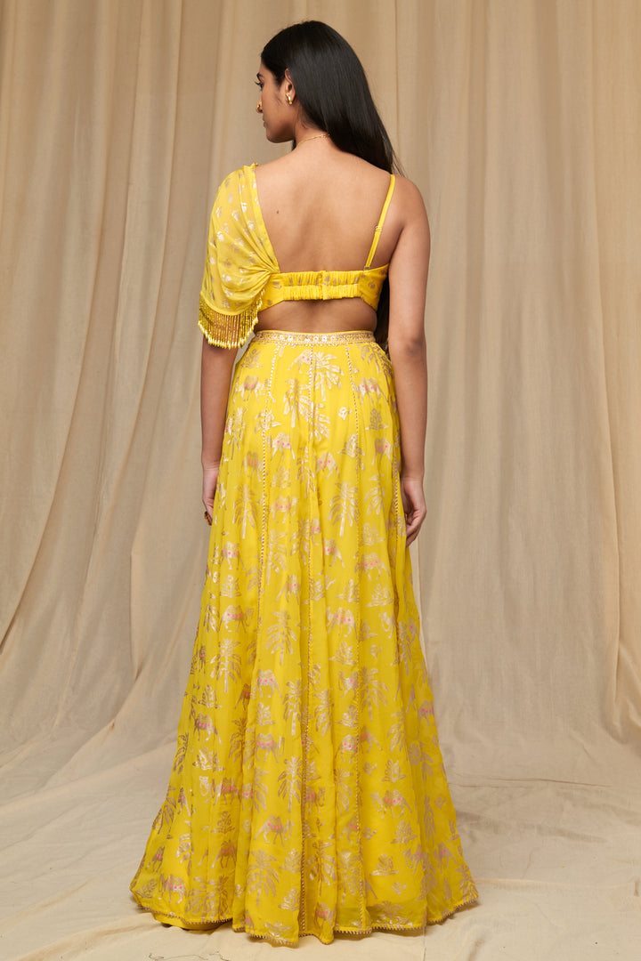 Lemon Yellow Oasis Lehenga Set