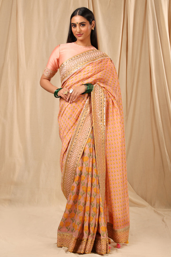 Rose Pink Bloomingdale Saree