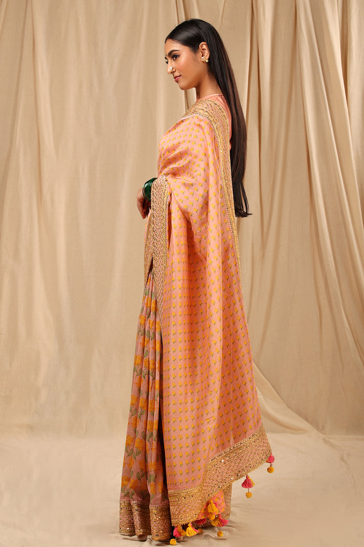 Rose Pink Bloomingdale Saree