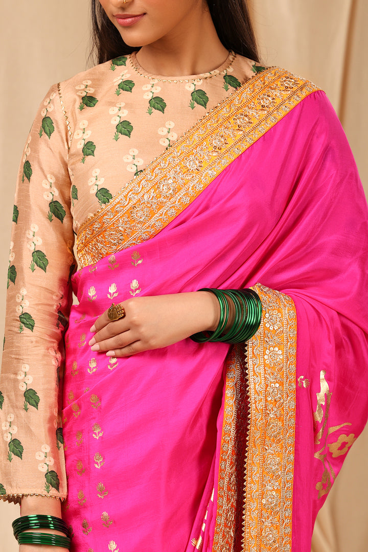 Hot Pink Paradise Saree