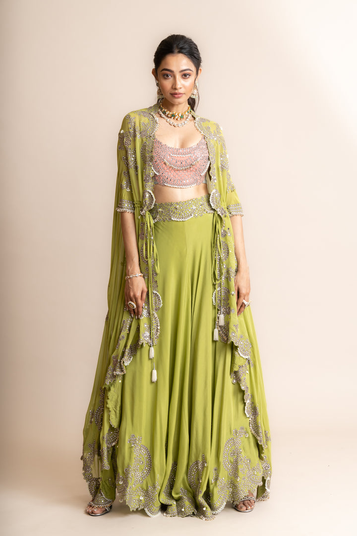 Cape With Circular Pants Set -1