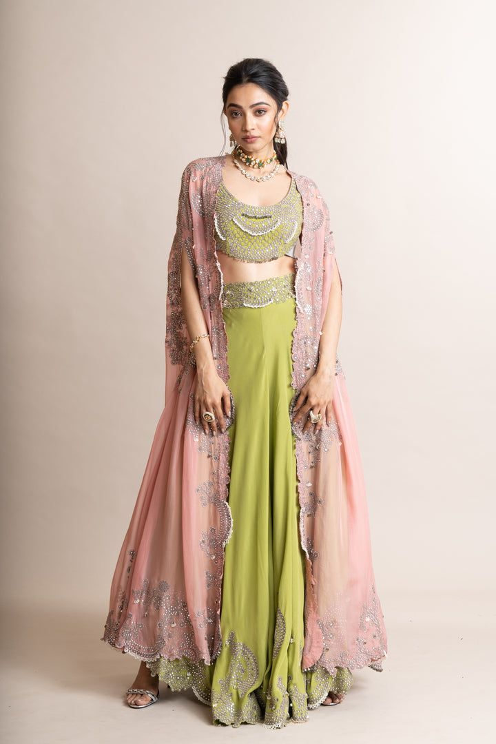 Cape With Sharara Set - 3