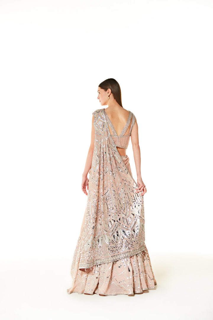 Adha Lehenga Saree Set - 2