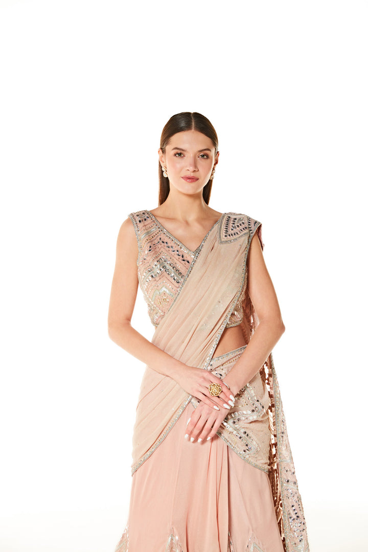 Adha Lehenga Saree Set - 2