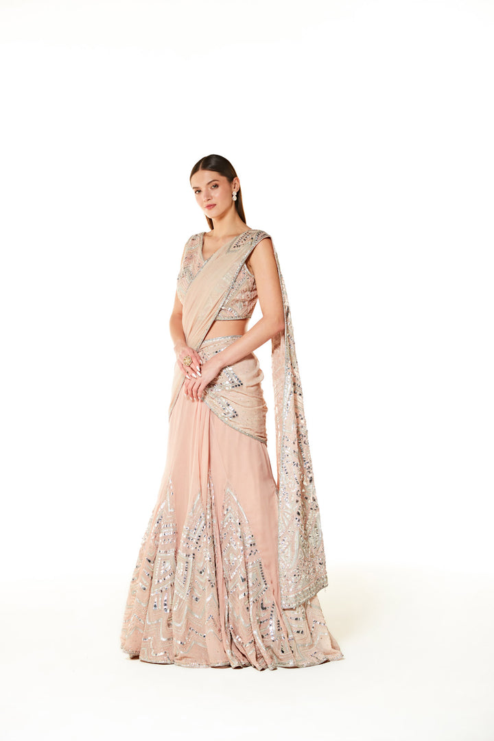 Adha Lehenga Saree Set - 2