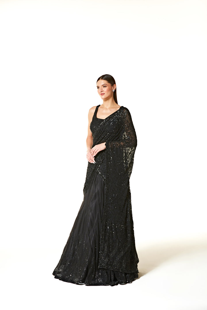 Adha Lehenga Saree Set - 1