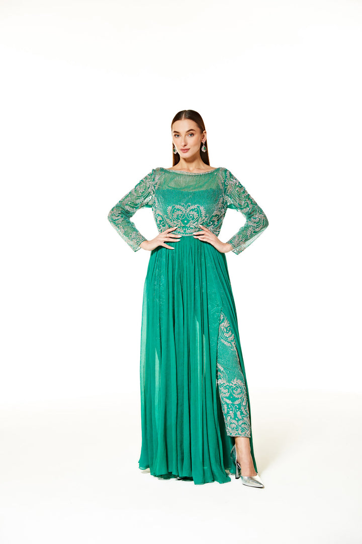 Adah Gown with Embroidered Pant - 2