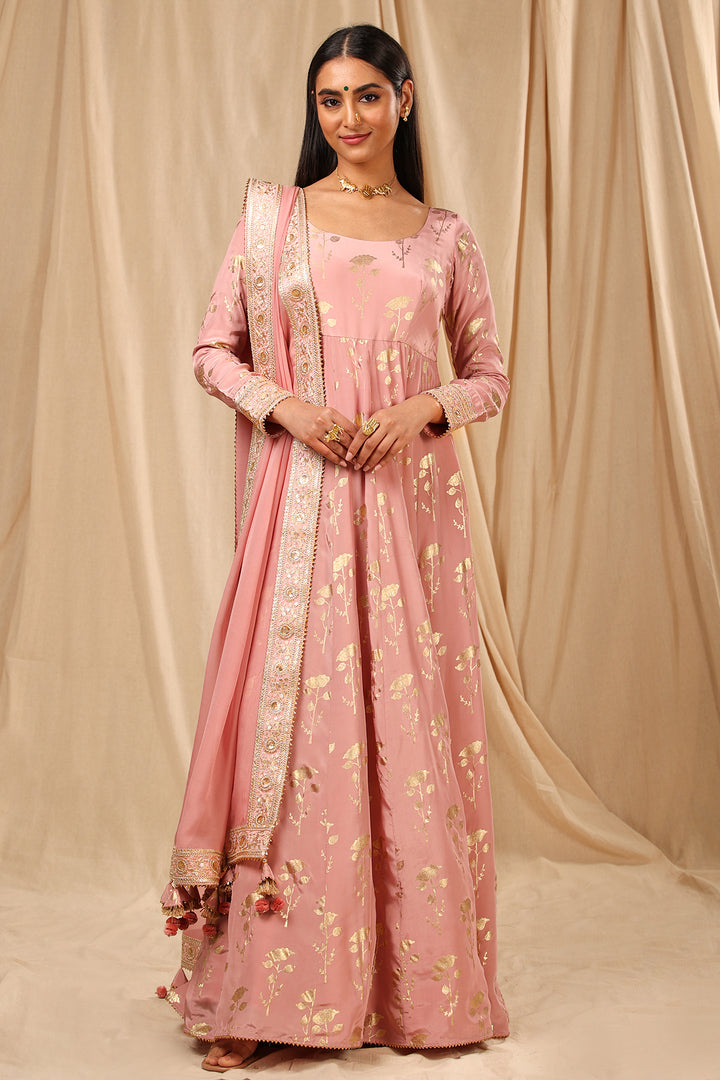Mauve Periwinkle Scoop neck Anarkali