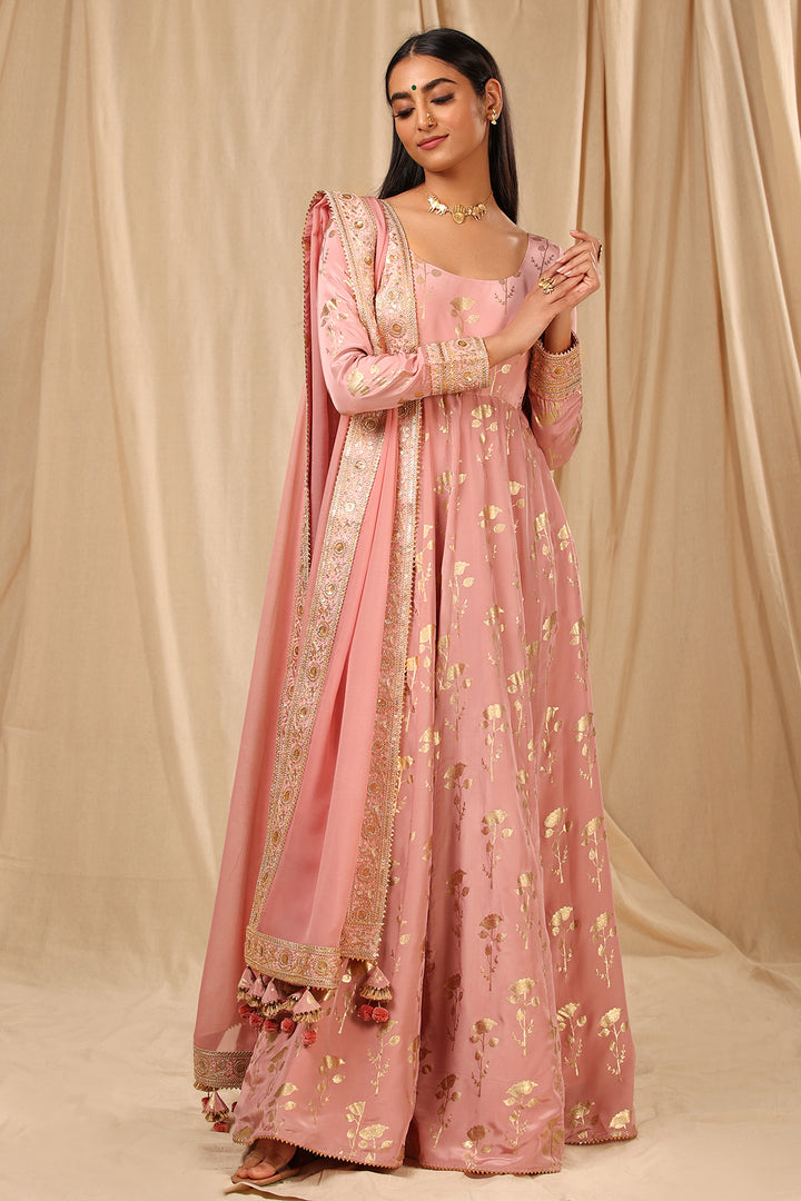 Mauve Periwinkle Scoop neck Anarkali