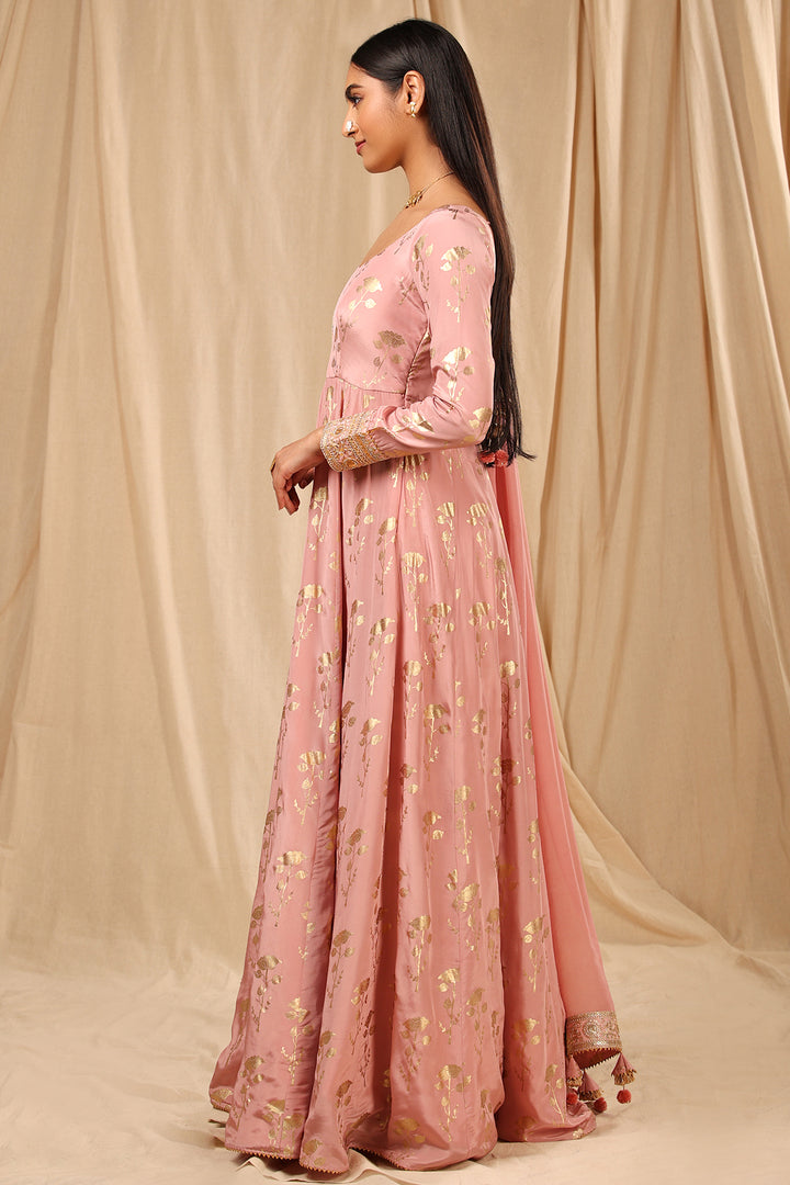 Mauve Periwinkle Scoop neck Anarkali