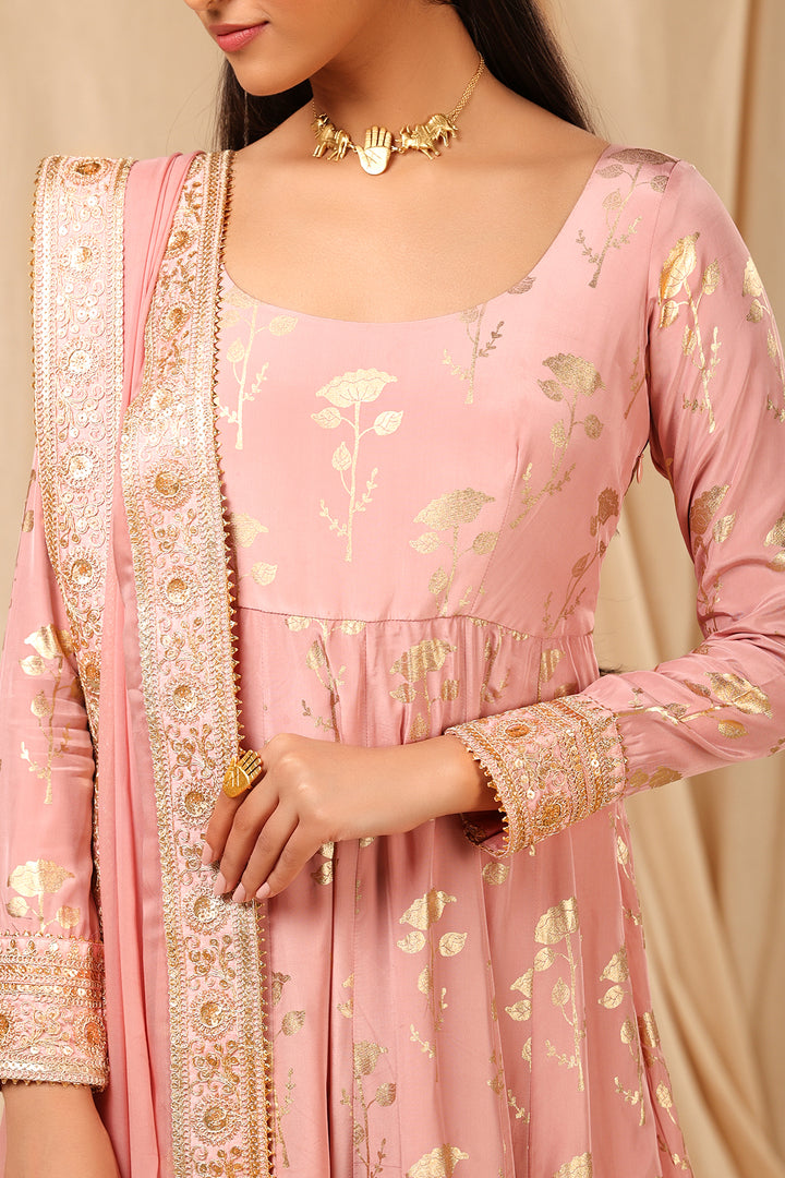 Mauve Periwinkle Scoop neck Anarkali
