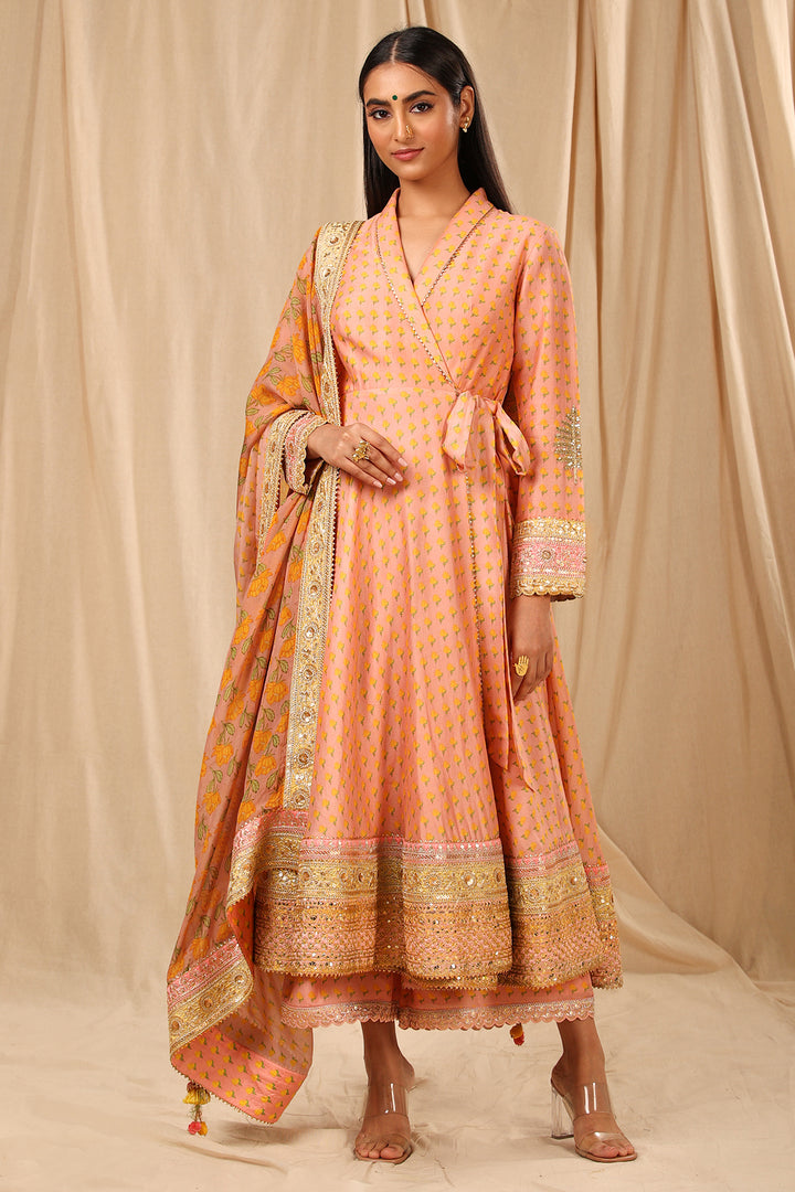 Peach Love in the Mist Sharara Set