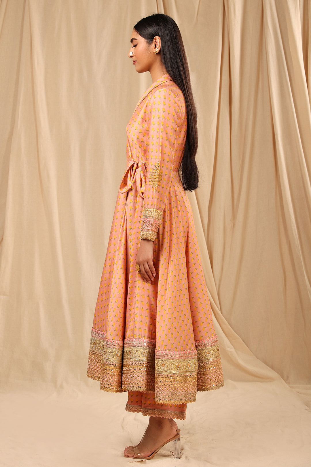 Peach Love in the Mist Sharara Set