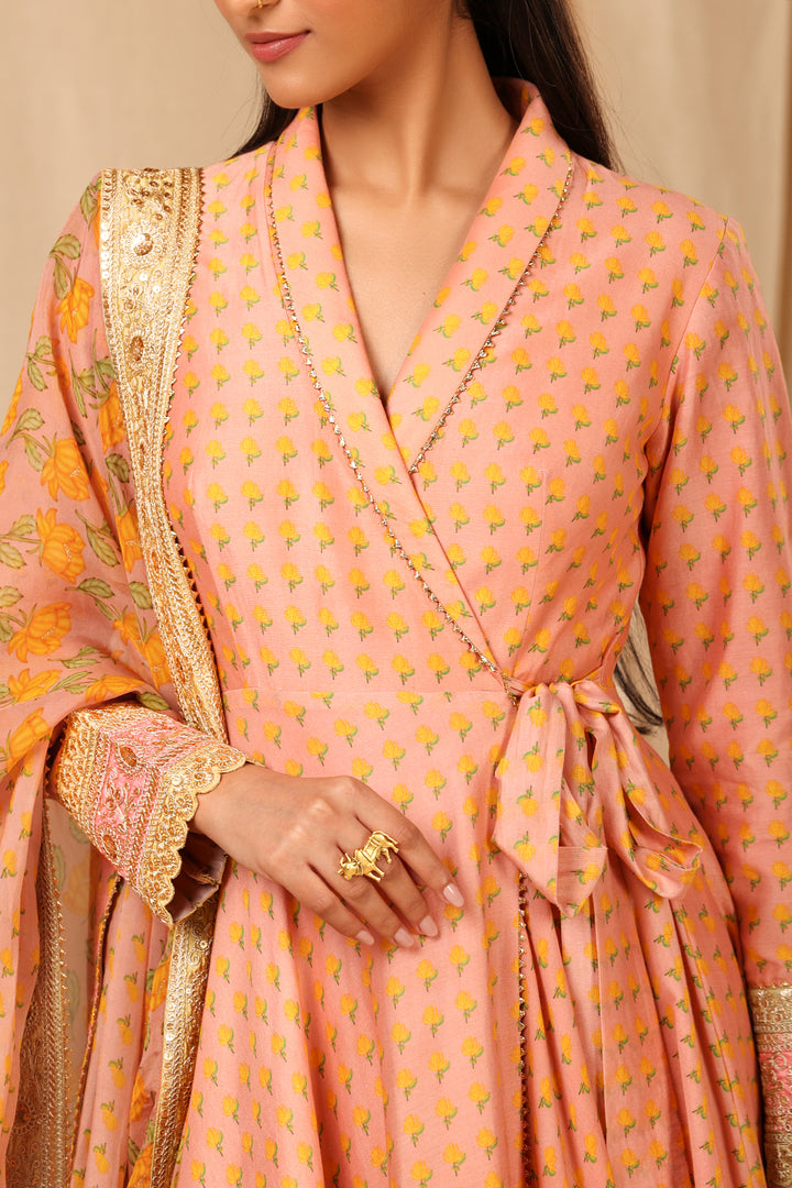 Peach Love in the Mist Sharara Set