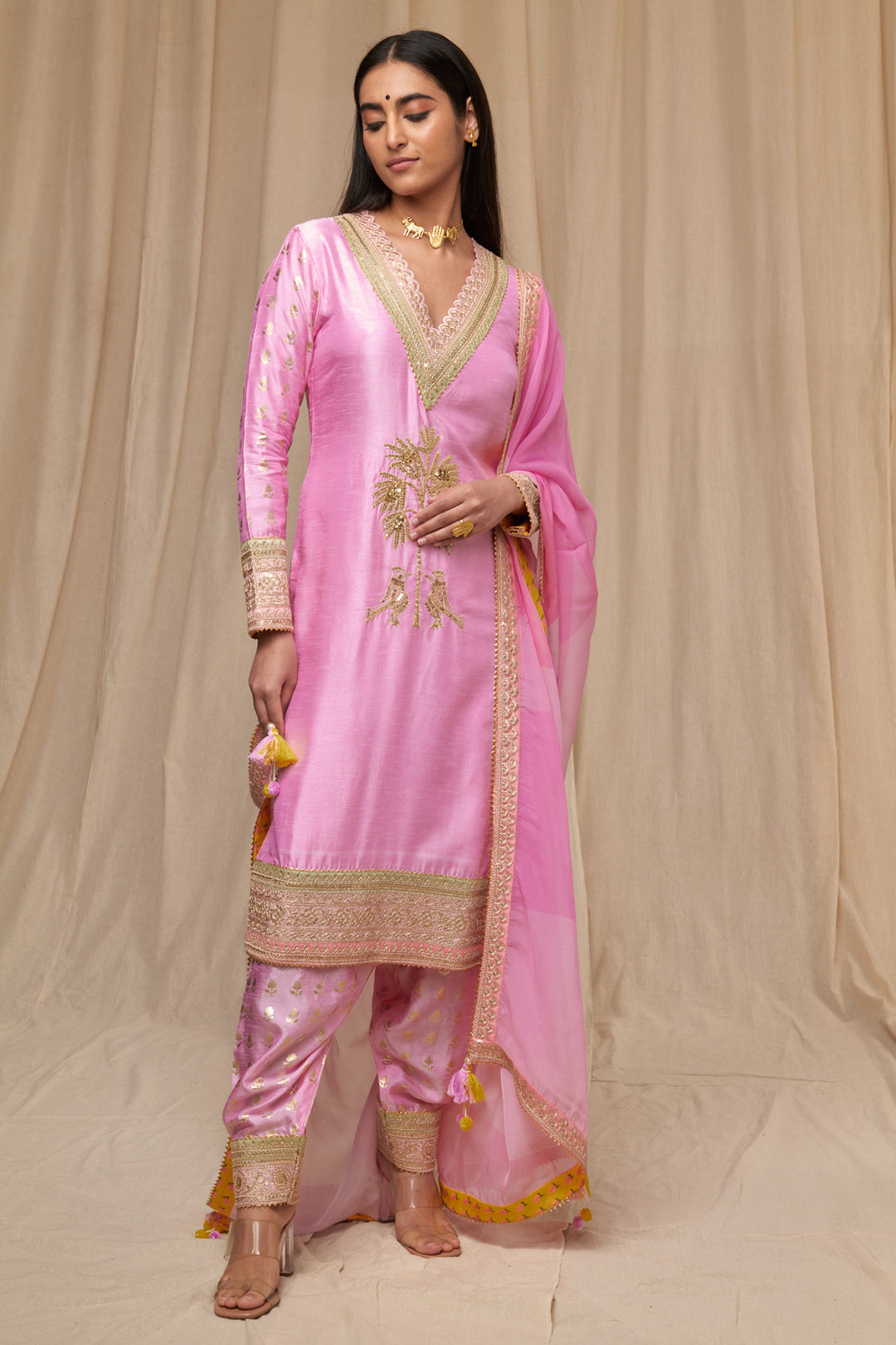 Pink Wallflower Salwar Set