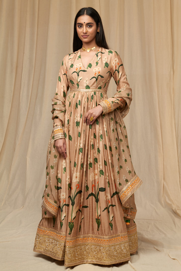 Oatmeal Anarkali