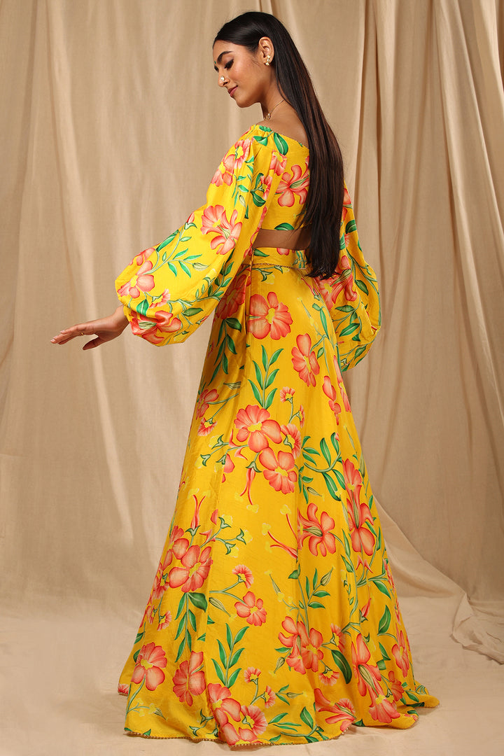 Mango Yellow Daffodil Lehenga Set