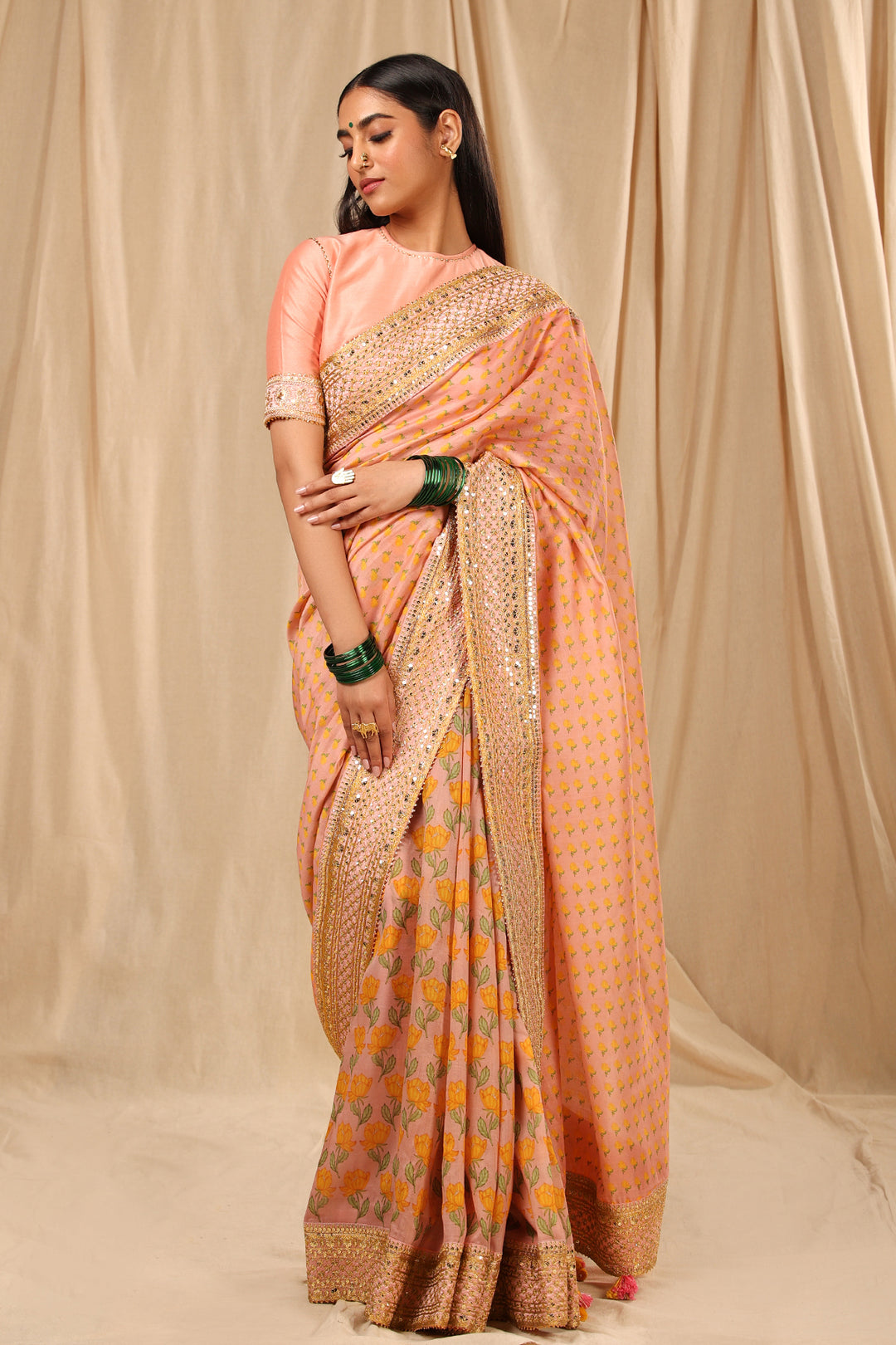 Rose Pink Bloomingdale Saree