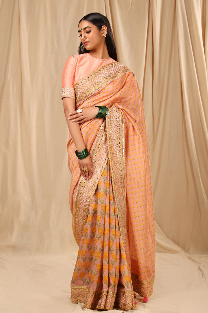 Rose Pink Bloomingdale Saree