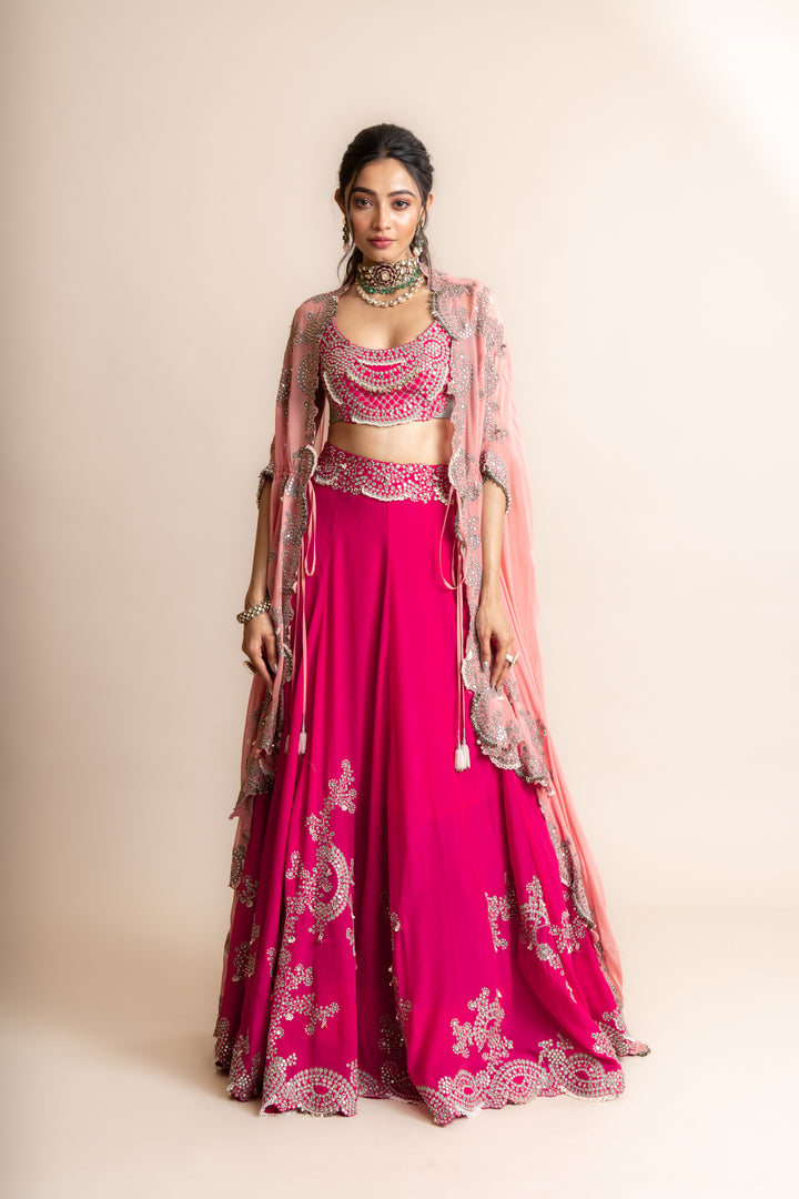 Cape With Circular Pants Set - 3