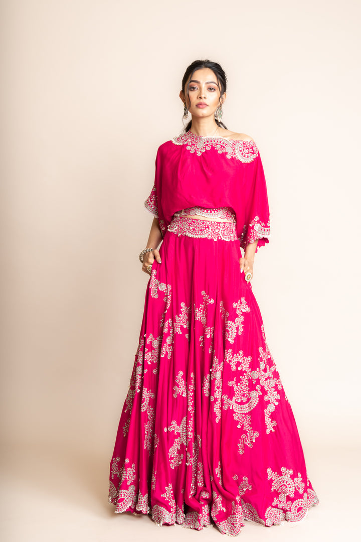 OFF SHOULDER TOP AND LEHENGA