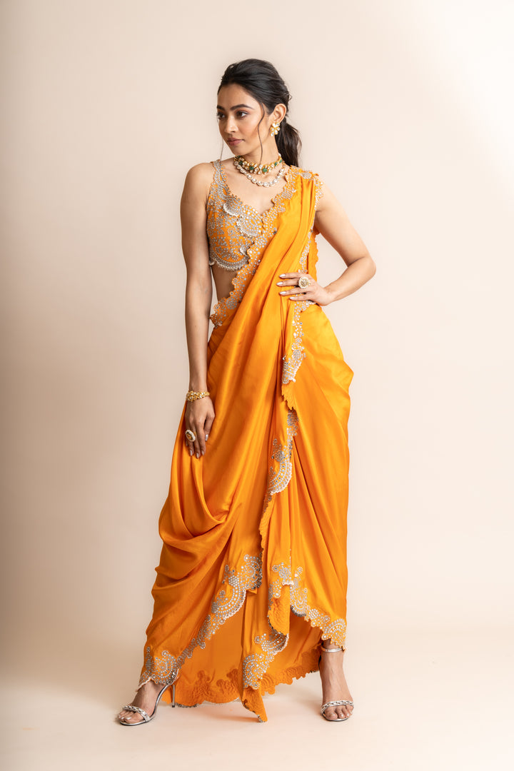PRE DRAPED SAREE SET - 3