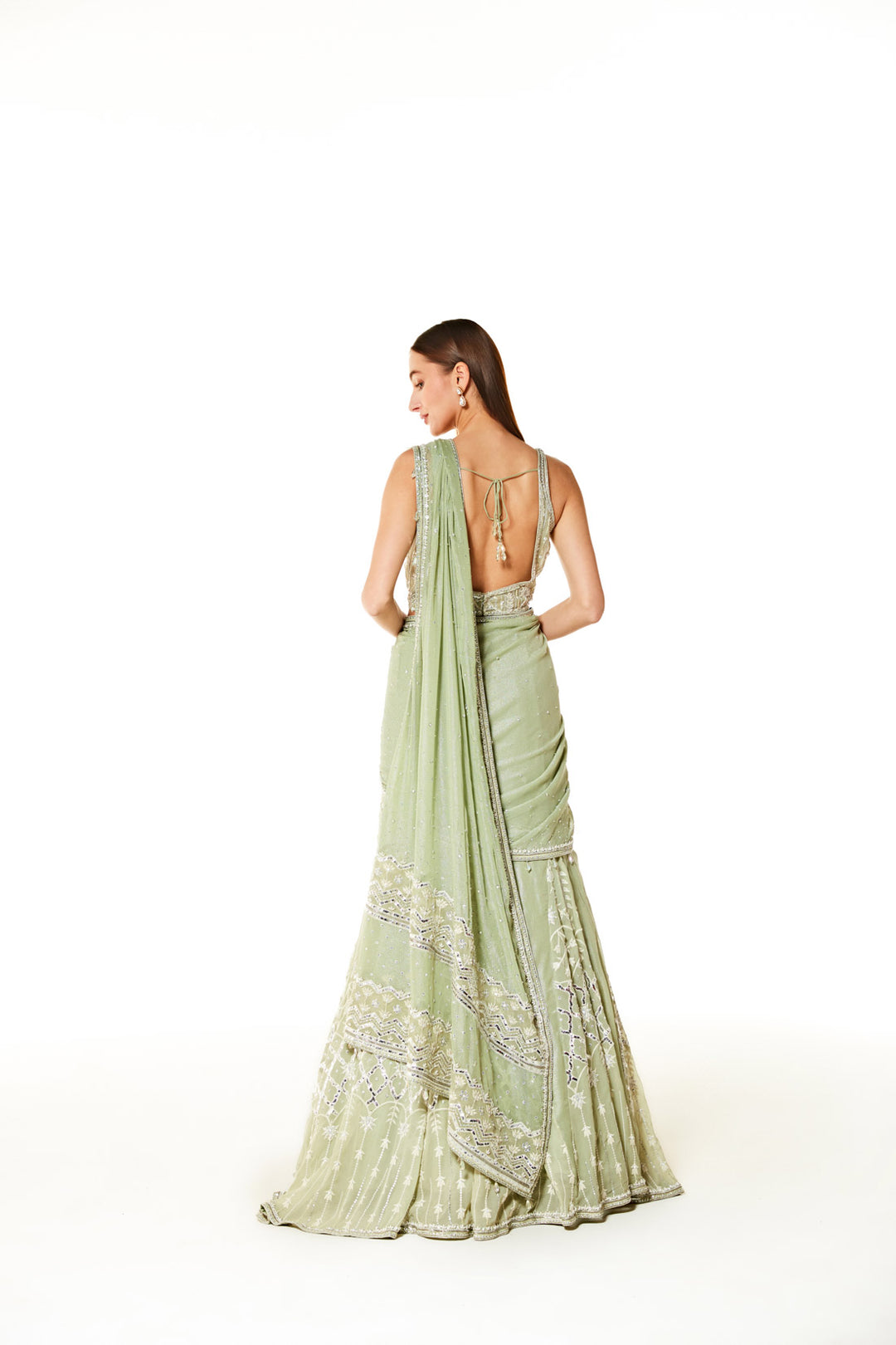 Adha Lehenga Saree Set - 3