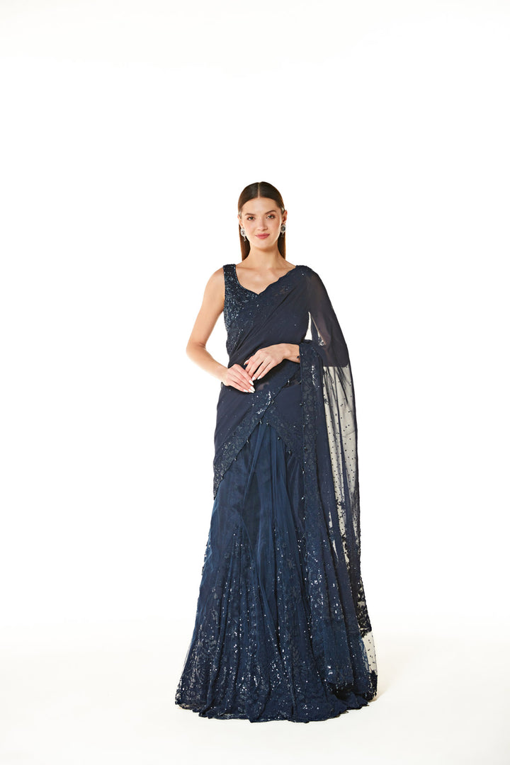 Adha Lehenga Saree Set - 23